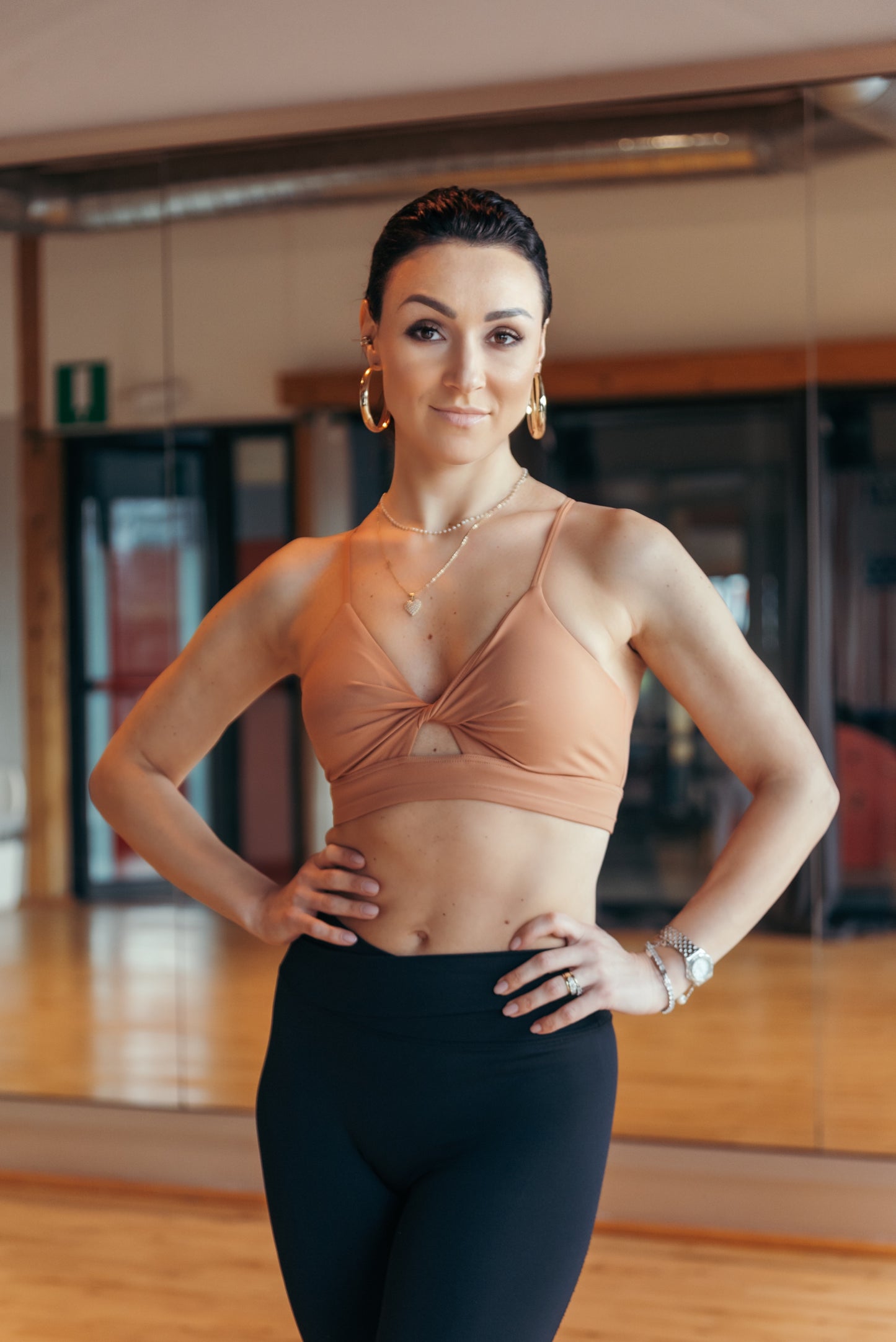 Running yoga bra con fiocco