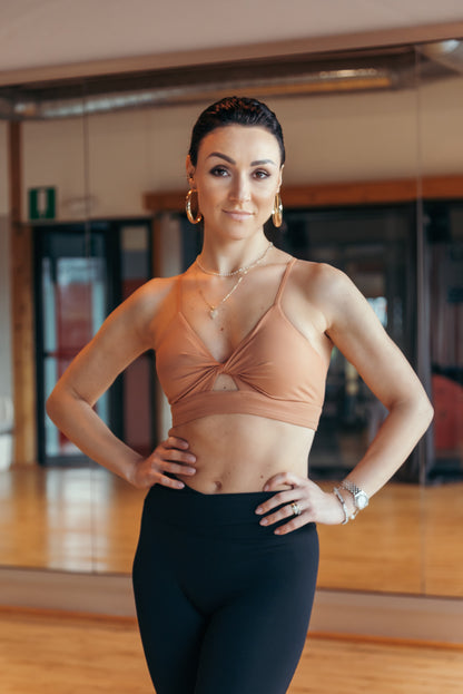 Running yoga bra con fiocco