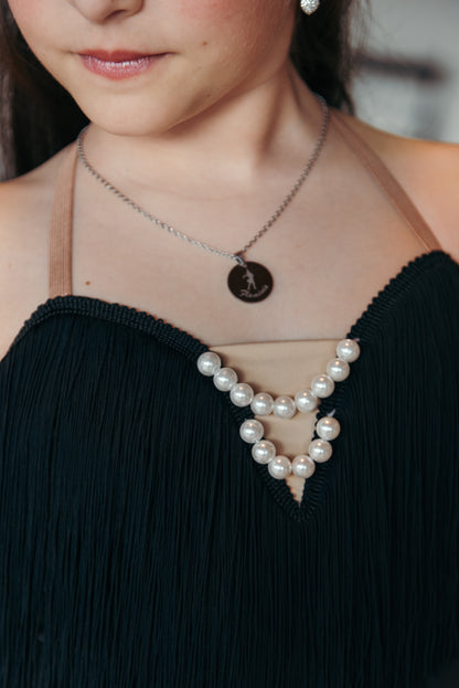 Body e gonna con frange e decorazione in perle